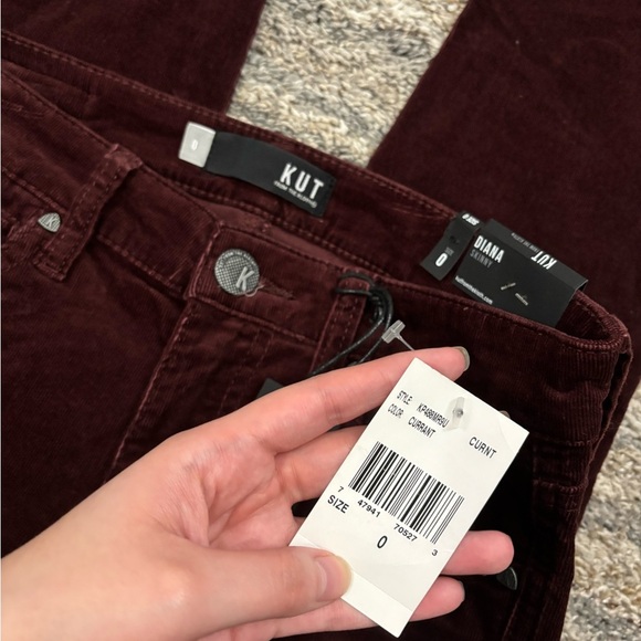 KUT From The Kloth Diana Skinny Corduroy Jeans In Currant Sz 0 NWT | KUT Jeans - - Picture 5 of 13